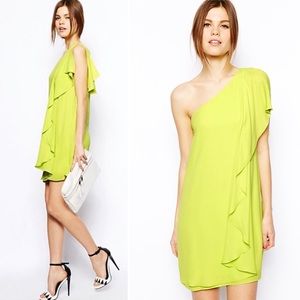 ASOS Frill One Shoulder Shift Dress 2 NWT
